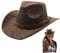 Jeorywoet Cowboyhut, breiter Krempe Western Hut, brauner Cowboyhut mit Gürtelschnalle, Cowgirl -Outback -Hut, Wildleder Cowgirl Hut für Männer Frauen Dress -up Party
