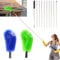 Outils de nettoyage télescopiques de gouttière – Brosse de nettoyage de gouttière extensible de 387 cm, poils durs et poils doux, 2 têtes de poils pour feuilles, débris, fenêtre, toile d'araignée