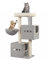 Hzuaneri 98 cm Kratzbaum, Katzenbaum, kratzbaum klein, Mehrstöckiger Kratzbaum mit Sitzstange, Katzenhausmöbel mit 2 Höhlen, Sisal Katzenkratzbaum, Hängematte, Höhle, Hellgrau MS10018LG