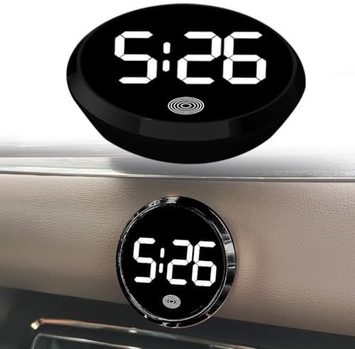 Auto Uhr für Armaturenbrett, leuchtende kleine runde Uhr Innenuhren für Fahrzeuhr Autobedarf