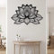 ZWESKUX Große Wanddekoration, Metall-Lotusblumen-Wandkunst, Meditation, Yoga, Heimdekoration, für Wohnzimmer, Schlafzimmer, Büro und Yoga-Raum,60x40cm,Black