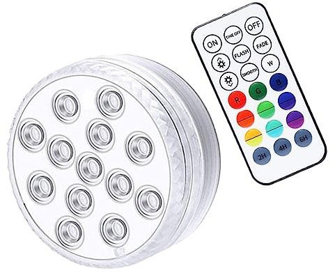 Milisten Lámpara Flotante para Pecera a Batería Luz Led Sumergible Lámpara Decorativa con Control Remoto para Piscina sin Calor Color