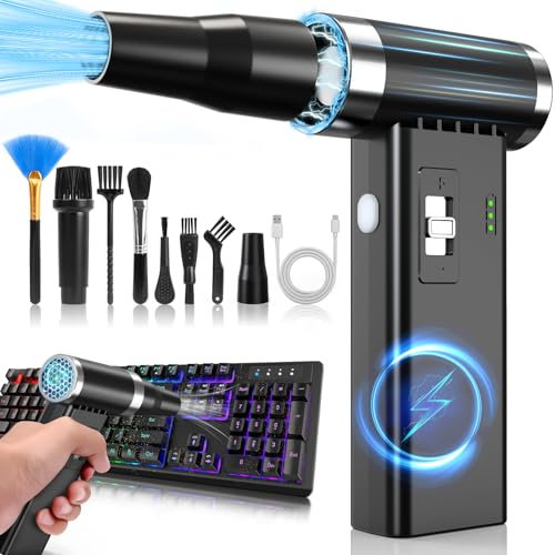 ESYCOOM Electric Air Blower - 110000RPM Cordless Rechargeable Compressed Air Cleaner for PC Laptop Keyboard Car Fan
