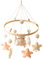 Babybett Mobile Baby Holz mit Filzbällen, Eule und Stern Baby Mobile Windspiel, Bettglocke Anhänger für Babybett, Kinderzimmer Deko, Geschenk für Baby Mädchen oder Jungen (Beige)