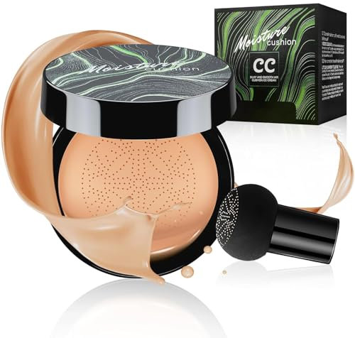 Mushroom Head Air Cushion CC Cream, 2025 Neu Pilzkopf Luftkissen CC Creme, BB Creme Feuchtigkeitsspendende und Aufhellende Cushion Foundation Concealer Make Up Beauty Cream (03#Medium, 15g)