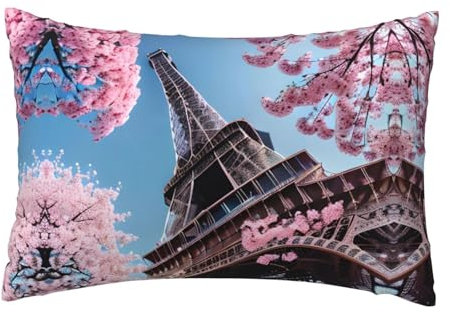 dhgkirpe Ölgemälde Paris Eiffelturm Druck, weicher Kissenbezug, dekorativer Kissenbezug für Couch, Bett und Heimdekoration
