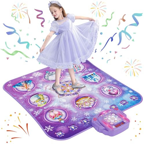 Tappetino da Ballo per Bambini, Viola 8 Pulsanti Tappetini da Ballo Bambina Giochi Tappeto Musicale da Ballo con Bluetooth, Modalità Piano, Regali Compleanno Natale per Ragazzi Ragazze 4 5 6 7 8 9 10