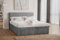 Kaiser Möbel - Boxspringbett 120x200 cm - Bett mit Bettkasten, Matratze H2 Mittelweich und Topper - Hohe Kopfstütze, 2 Matratzen und 2 Bettkästen - Polsterbett Trento, Plüsch Cord Velo Dunkelgrau
