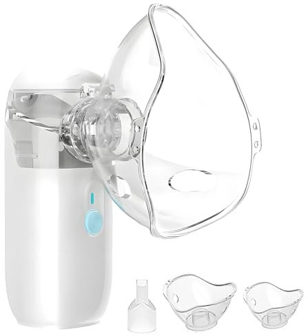 IGEAIIE Nebuliser Machine for Adults & Kids, Portable Ultrasonic Inhaler with 2 Masks & Mouthpiece, Silent Nebulizer Without Batteries, Easy to Use & Clean, Compact for Home, Travel & Bedroom