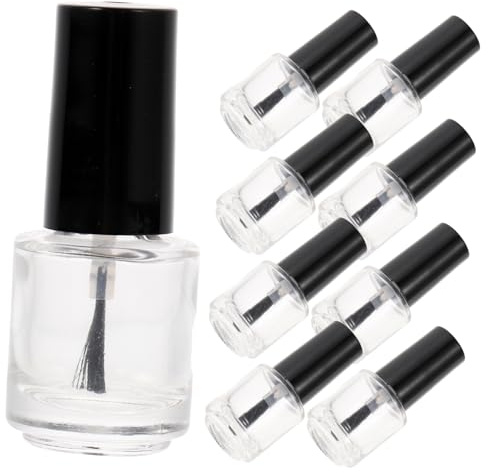 SOIMISS 20pcs Empty Nail Polish Bottle Glass Bottle Chrome Cap and Brush for Diy Nail Art for Black Gel Polish and