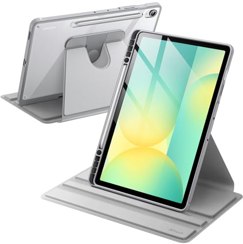 JETech Custodia Girevole per Samsung Galaxy Tab S10 FE Plus 13,1, Argento