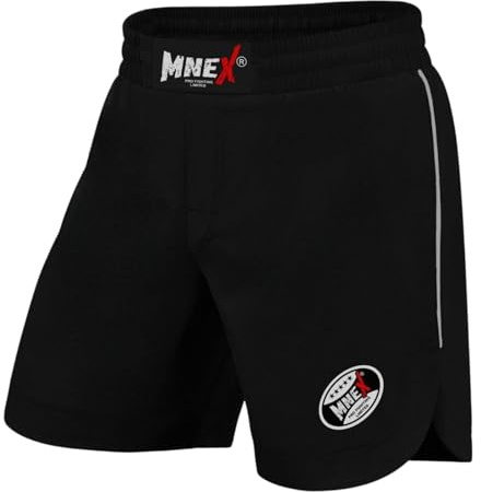 MMA Shorts for Training and Kick Boxing, Trunks for Bodybuilding, Cage Fighting, Muay Thai, BJJ Grappling and Combat Sports Black