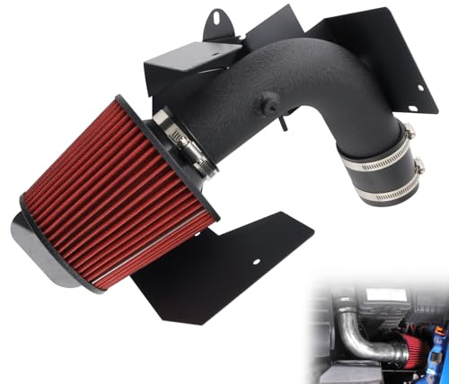 VVORHSBELL Kit di aspirazione aria fredda compatibile con VW Golf MK5 1.9 TDI e 2.0L TSI (04-14) Jetta Passat (05-14) Sistema di aspirazione in alluminio ad alte prestazioni con scudo termico e filtro