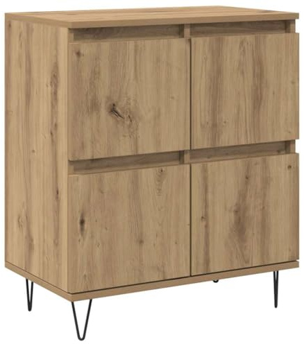 vidaXL Modern Rectangular Side Cabinet with Shelves for Dining Room, Minimalist Contemporary Style, Home Furniture, Composite Wood Furniture