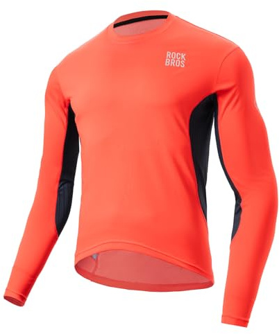 ROCKBROS Radtrikot Fahrradtrikot Langarm Herren, Atmungsaktiv Schnell Trocknend Mountainbike Trikot Mit Taschen, Leicht Radsport Shirt für Downhill MTB