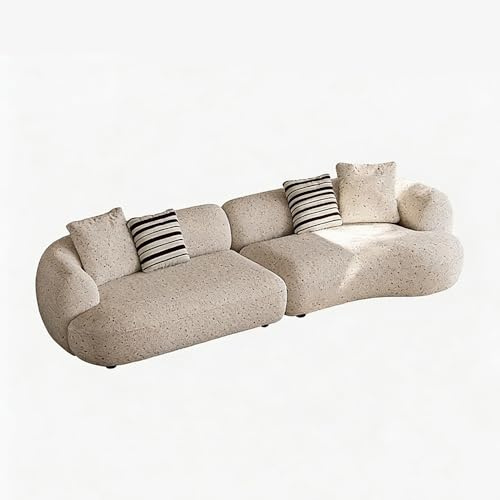 KIBONCY Curved Sofa Couch, Modern Sectional Oversized Chenille Cloud Couches Living Room,for Apartment Office(240x125x80cm)