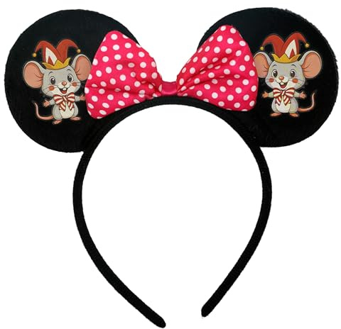 Think Jeck! Karnevalsmaus Haarreif – Das Kostüm-Accessoire zum Motto | Mausohren und Schleife schaffen sofort einen erkennbaren Partymaus-Look, während Gesicht und Frisur sichtbar bleiben.