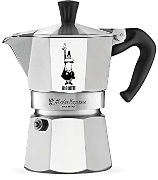 Bialetti Moka Express 3 - Cafetera (Independiente, Aluminio, Estufa, De café molido, Manual)