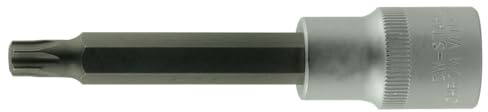 SW-Stahl 05394L Schraubendrehereinsatz, 1/2 Zoll T-Profil T50 x 140mm | Langer Bit-Einsatz aus Chrom-Vanadium für Torx Schrauben, TX-Einsatz für schwer erreichbare Stellen in der Werkstatt