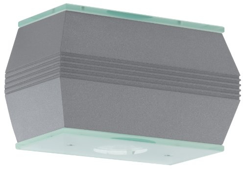 Eglo Aussen-LED-Wandleuchte / Modell Norika / 2-flammig / in silberfarbenem Aluguss und satiniertem Glas / 2 x 6 W LED, warmweiß / inklusiv Leuchtmittel / Leuchtmittel austauschbar / Schutzgrad IP 44 / 18 x 11.5 cm / Ausladung 9.5 cm 91666