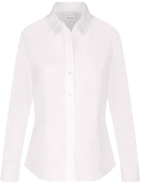 Seidensticker Damen Women Regular Longsleeve Cotton Bluse, Weiß(080604), 38 EU