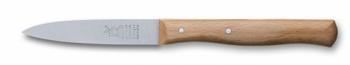 Windmühlenmesser Gemüsemesser - Mittelspitz, nicht rostfrei, 85 mm, Holz: Rotbuche
