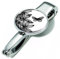 Handtaschenclip und -halter mit Dekor - #BGH03-A152 - Metall - glänzend - Motiv: BLACK FLOWERS - hält bis zu 5 kg - das Original von TROIKA
