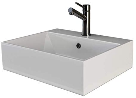 VILSTEIN Keramik Waschbecken Hängewaschbecken Aufsatzwaschbecken Waschtisch rechteckig eckig weiss ca. 50 cm