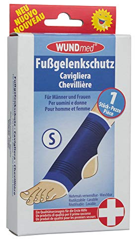 WUNDmed Fußgelenkschutz Fußstütze Fußbandage Bandage Gelenkschutz Gr. S waschbar mehrmals verwendbar