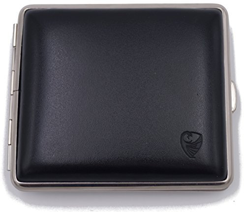 Germanus Pitillera de cuero para cigarrillo (fabricado en alemania) 85mm Negro