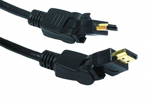 rhinocables Swivel HDMI Cable Multi Rotating Flexible and Twisting Angles High Speed UHD 3D 4K ARC Digital Audio Video Gaming Laptop TV (3m)