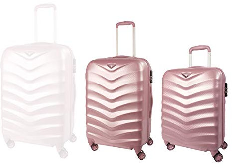 ABISTAB Verage Hartschalenkoffer Seagull 2er Koffer-Set S+M (55-66 cm) 4 Räder Dazzling Rose Limited Edition TSA-Schloss, 2 teilig Hartschale-Reisekoffer mit Handgepäck Trolley, erweiterbar