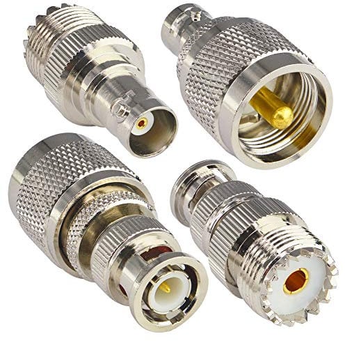 Kaunosta CB Radio Adapter Kit BNC Connector BNC to UHF SO239 PL-259 Female Jack Socket for WiFi Extension Antenna RF Coaxial Cable High Frequency Connector Adapter (4-Pack)