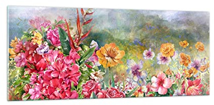 ARTTOR Glasbild 100x40cm Wandbild Glasdruck Botanik Landschaften - 3843
