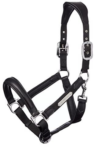 Lemieux Capella Halfter für Pferde - Schwarz - Leder/Nylon - Druckentlastung & Soft Touch - Pony