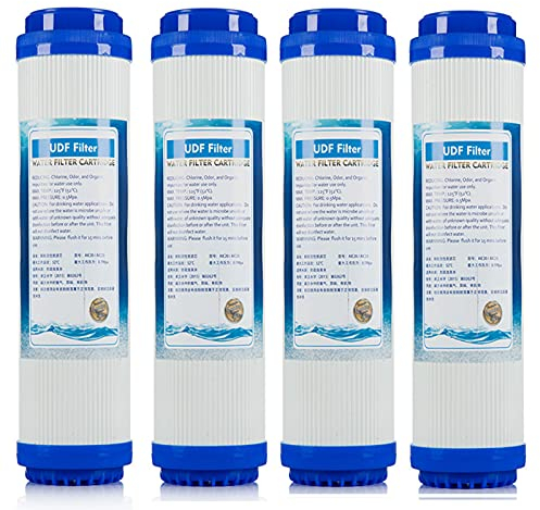 10 Aktivkohle Wasserfilterpatronen, UDF Wasserfilter Kartusche passend für alle 10 Filtergehäuse, 4 Stück