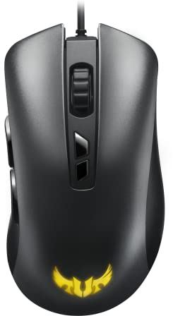 ASUS TUF Gaming M3 ergonomic wired RGB gaming mouse with 7000-dpi sensor, lightweight build, durable coating, heavy-duty switches, seven programmable buttons and Aura Sync