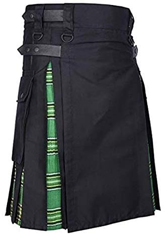 Schottland Rock Herren Vintage Kilt Gothic Punk Mode Kendo Taschenröcke Schottische Kleidung Plaid Faltenrock Neu L Gn