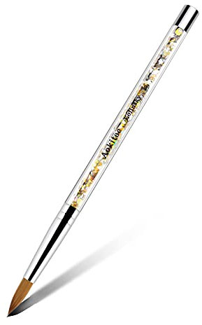 Aokitec Kolinsky Acrylic Nail Brush #20 Sable Acrylic Brush Wood Nail Art Brush for Acrylic Application Polygel Brush Nail Art Manicure Tool