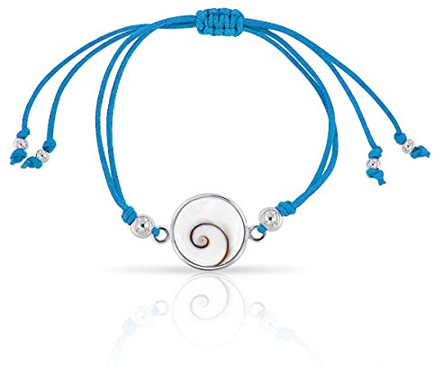 Planetys - Bracelet Cordon Réglable Oeil de Sainte Lucie Argent 925/1000
