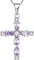 YL Kreuz Kette 925 Sterling Silber Juni Geburtsstein Alexandrit Kruzifix Anhänger Geschenke für Damen Mama, 45-48 CM