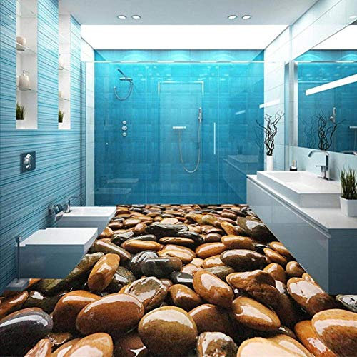 Papel pintado de la foto de la pintura del suelo del cuarto de baño de las piedras de la etiqueta engomada de la pared de encargo 3D para las paredes 3d-250 * 175cm