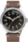 PRAESIDUS A-11 Service-Uhr für Herren, Militär-Automatikuhr, 38 mm/42 mm Edelstahlgehäuse, 50 m wasserdicht, schwarz/beigefarbenes Zifferblatt mit grün/weißem Lumen, schwarz/braun/grünes Leder/Canvas