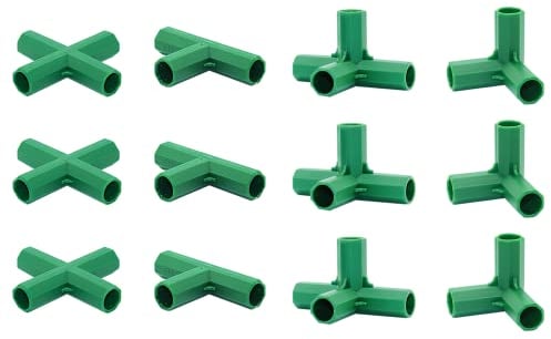 12PZ Montaggio 16MM 4 Tipi Supporto Stabile Heavy Duty Frame Greenhouse Frame Building Connector Adatto per UVA Trellis Sunscreen Shed Giardinaggio