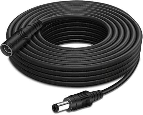 Auroh 33ft/10M Power Extension Cable, DC 12V Power Adapter Extension Cord 2.1mm x 5.5mm, Compatible with 12V DC Adapter Power Supply or Wall Charger for CCTV Security Camera IP Camera(Black)