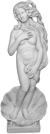 gartendekoparadies.de Statue die Geburt der Venus, Steinfigur, H. 118 cm, 75 kg, Grau, frostsicher aus Steinguss für Außenbereich