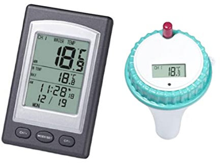 Thermomètres, thermomètre de piscine Thermomètre sans fil Digital Température Température de température avec écran LCD pour la piscine SPA Baignoire Aquarium Pays Pond