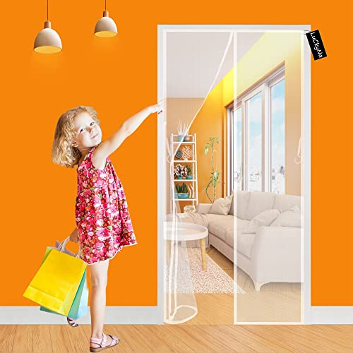 Tenda Zanzariera Magnetica per Porta 70 x 260 cm Anti Insetti Mosche Zanzare Tenda Porta Magnetica Magnetica Anti-Zanzare per Porte Garage Scorrevoli-Facile Da Installare - Bianco