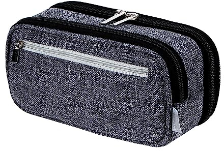Chelory Pencil Case Large Capacity Pencil Cases Big Pencil Bag Pen Pouch Holder for Boys Girls Teens Student, High Storage School Office Stationery Organizer Supplies Travel Makeup Bag, Dark Grey