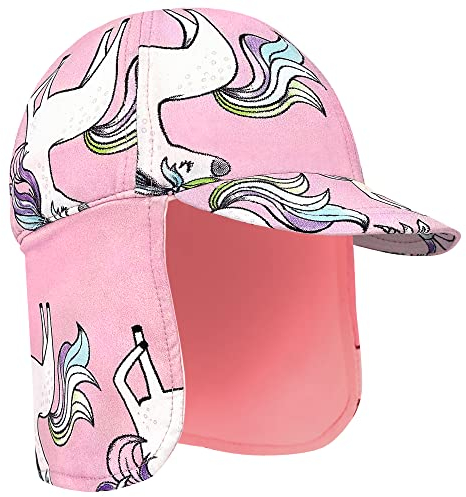 Gifts Treat Kinder Legionäre Hut, UPF 50+ Sonnenschutz Schwimmkappe Flap Hat im Dinosaurier-Muster für Kinder, Jungen Sonnenhut mit Nackenschutz Grün,Rosa,50cm/2-4 Jahre